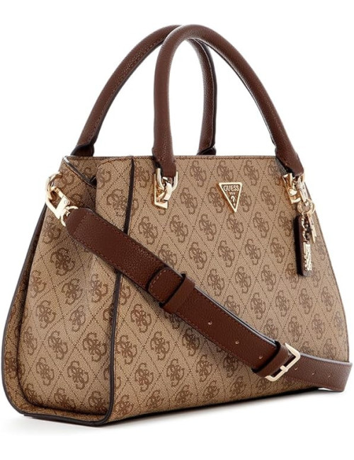 GUESS Noelle II Luxury Satchel Milk Logo/Brown