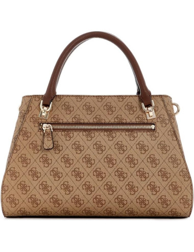 GUESS Noelle II Luxury Satchel Milk Logo/Brown