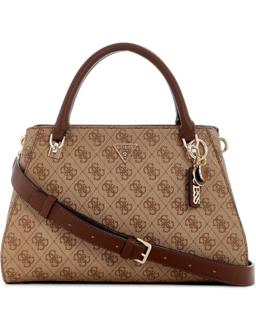 GUESS Noelle II Luxury Satchel Milk Logo/Brown
