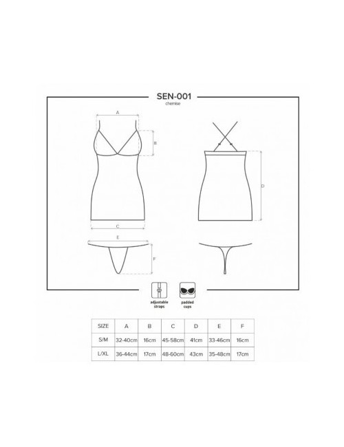 OBSESSIVE SENSUAL - SEN-001 CHEMISE AND THONG
